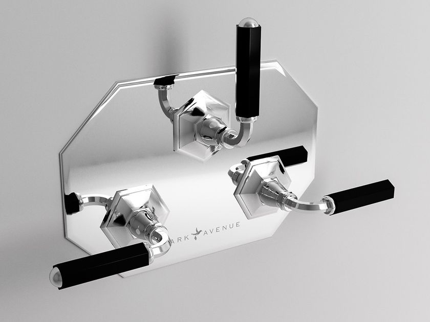 DARK BLACK 3 hole Recessed shower tap with diverter By Park Avenue