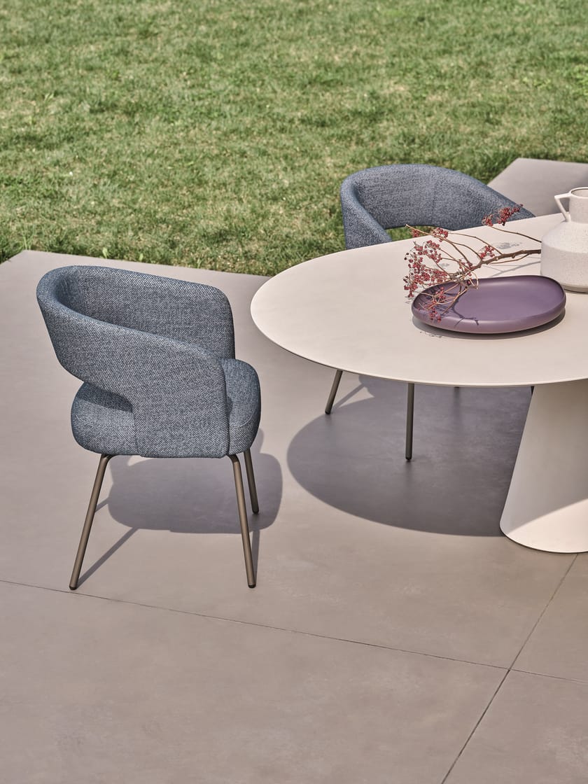 356 Upholstered fabric garden chair By Ditre Italia design Daniele Lo