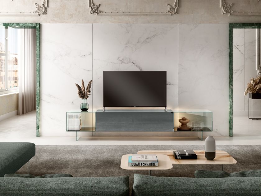 36E8 GLASS 1403 Meuble Tv Collection 36e8 By Lago Design Daniele Lago