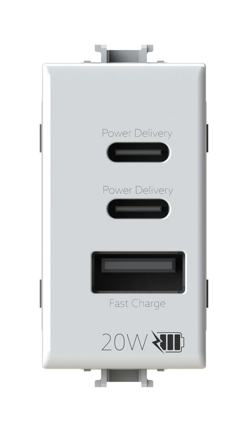 4BUSB20WCCA.AM by 4 BOX - Alimentatore da incasso USB per serie civile - 2