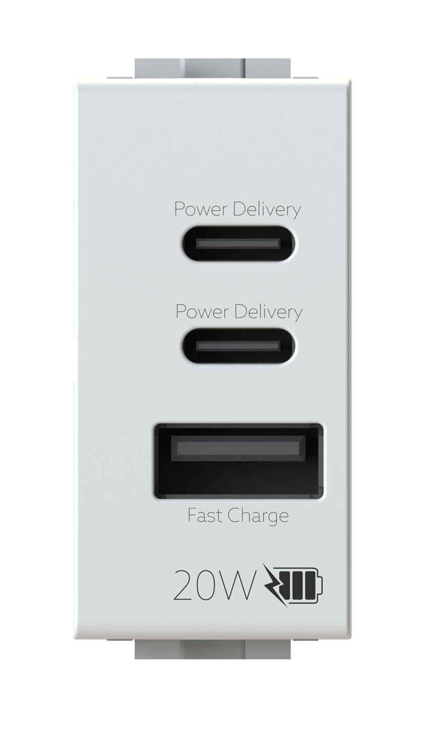 4BUSB20WCCA.N by 4 BOX - Alimentatore da incasso USB per serie civile - 2