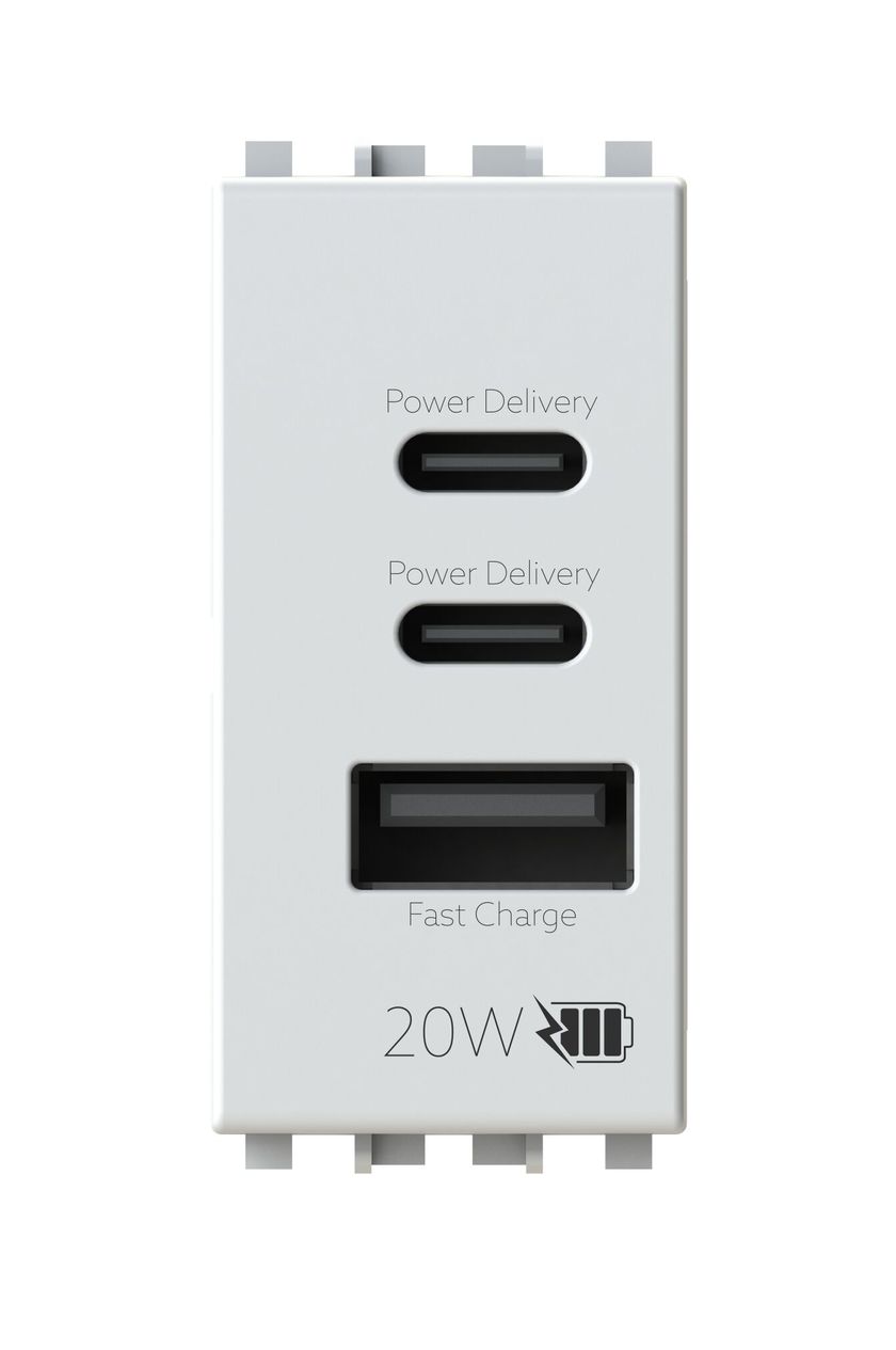 4BUSB20WCCA.V19B by 4 BOX - Alimentatore da incasso USB per serie civile - 2