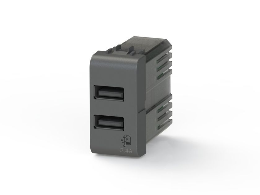 Plastic electrical outlet with USB 4B.G12.USB.24 U Serie Collection By ...