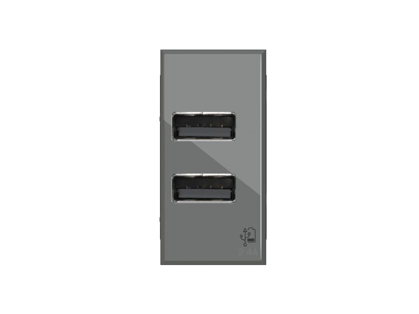 4B.HS.USB.24 by 4 BOX - Alimentatore da incasso USB 2.4 per serie civile - 2