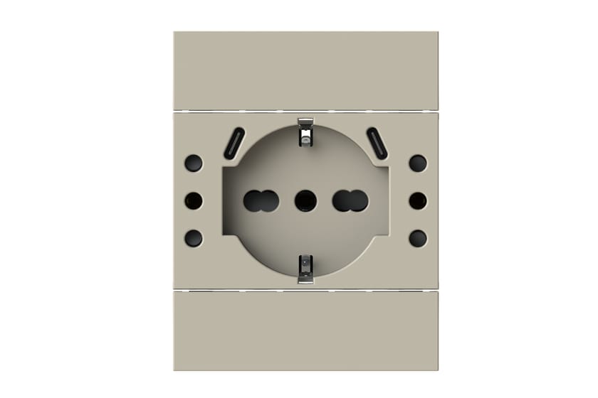 4BUSBP503.KM by 4 BOX - Presa elettrica a 3 moduli con USB - 2