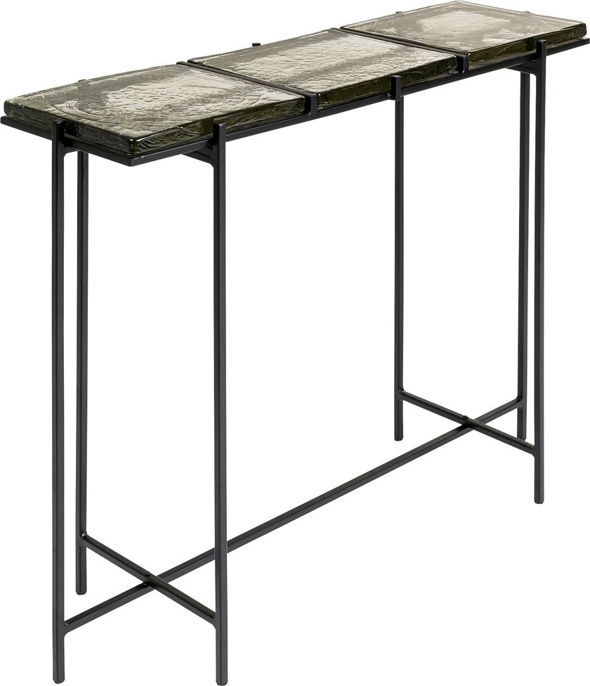 ICE Rectangular glass and steel console table By KARE Design