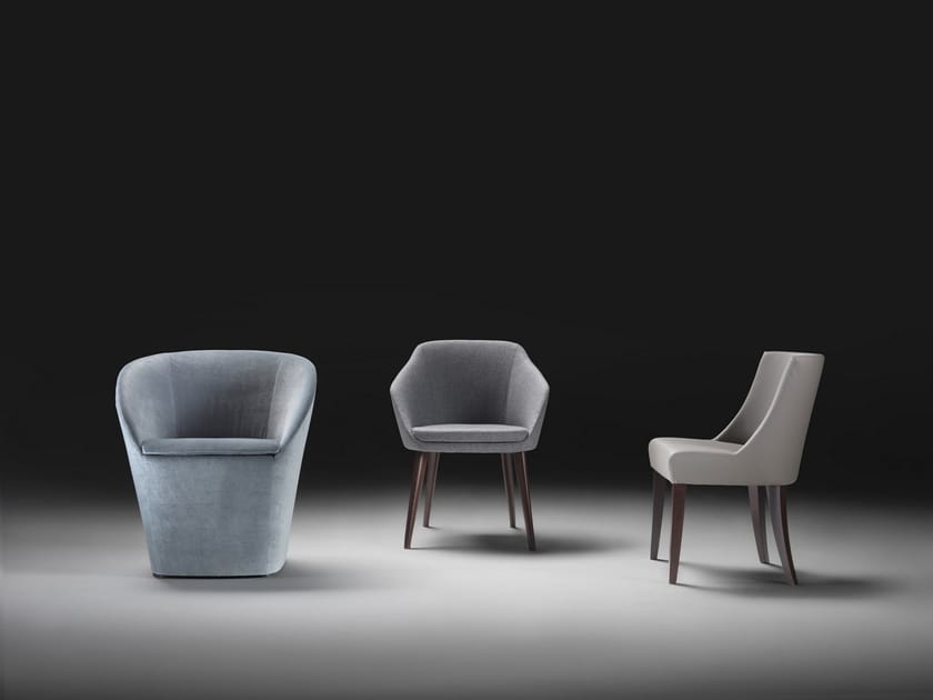 Upholstered fabric chair with armrests ACCENTO By ariannasoldati