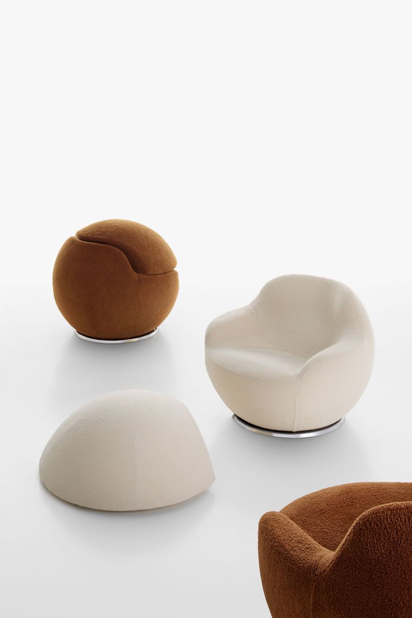 PALLA by ACERBIS - Poltrona in tessuto con pouf - 5