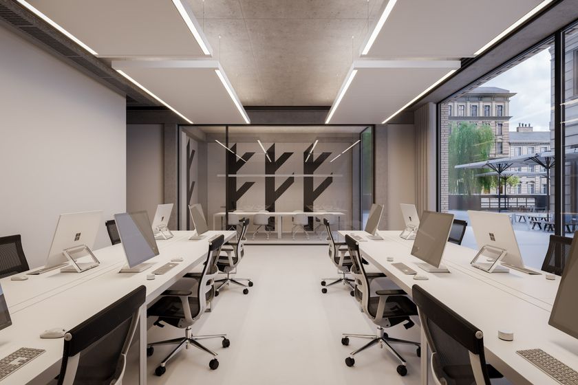 ACOUSTO RECTANGULAR CS Acoustic LED aluminium and Ecophon ceiling lamp ...