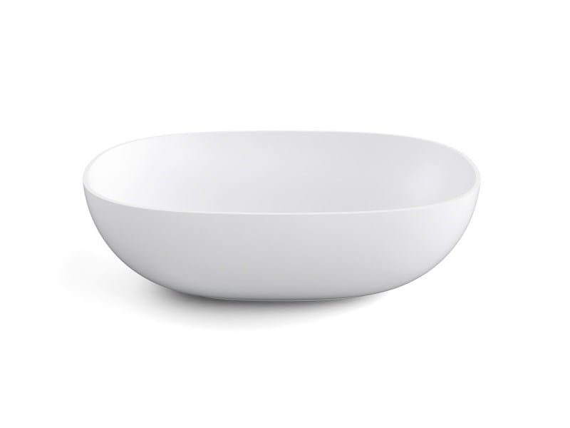 ACQUAIO | Lavabo ovale in ceramica bianca opaca