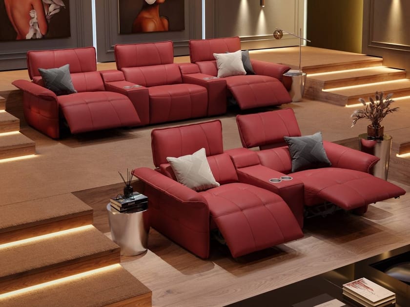 ADRIA KINO Sofá reclinable 2 plazas de cuero By Sofanella