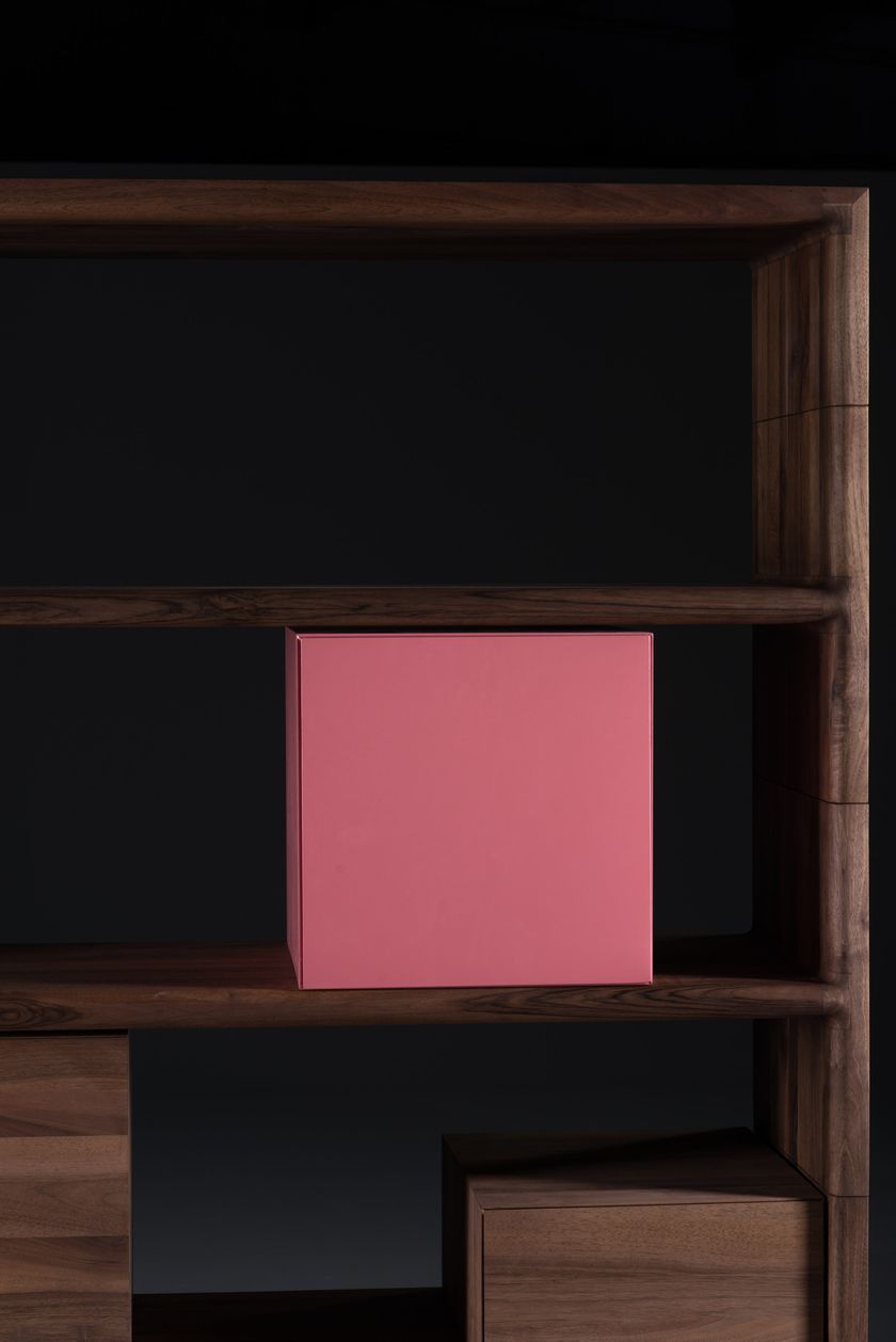 Sectional solid wood bookcase with drawers AGILIS By Artisan design