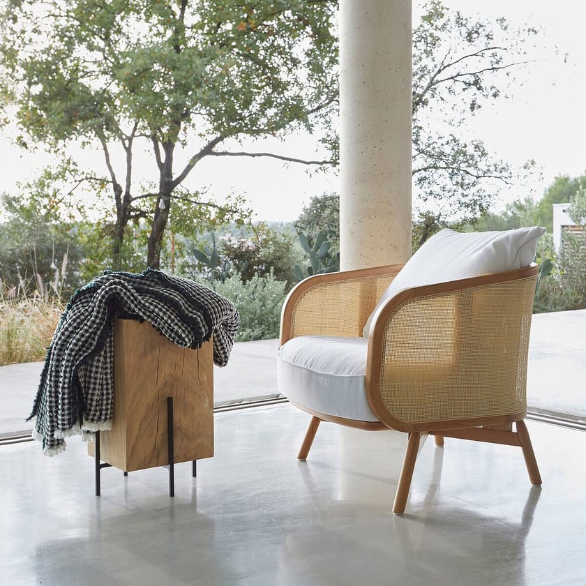 CORNELIUS by AMPM - Poltrona in vimini e tessuto con braccioli - 7