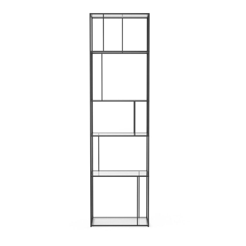PARALLEL Open tempered glass and metal bookcase By AMPM