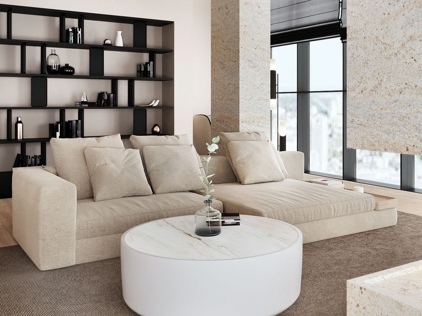 CLOV Fabric sofa with chaise longue By ANA ROQUE INTERIORS