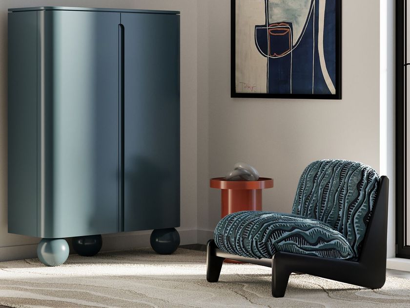 MOON Wooden highboard with doors By ANA ROQUE INTERIORS