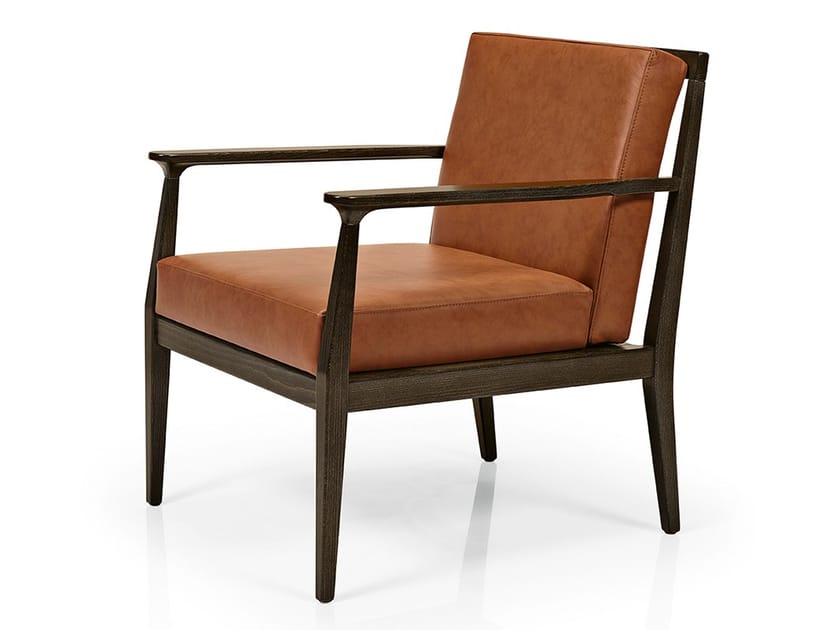 ANNIE M1104 Upholstered wooden easy chair with armrests By JMS design