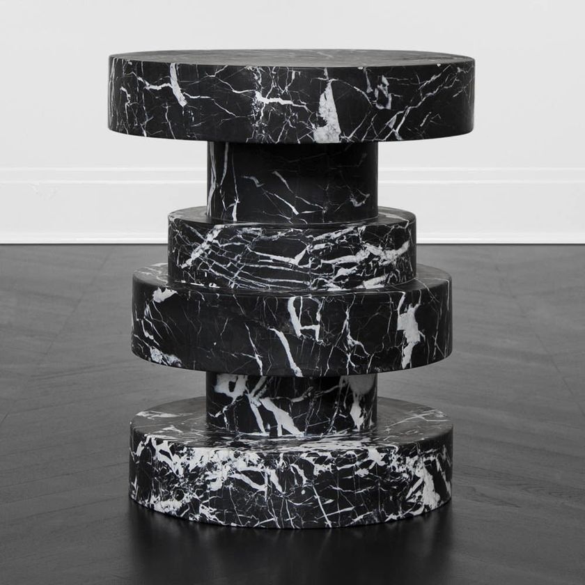 APOLLO Round marble coffee table for living room By Kelly Wearstler