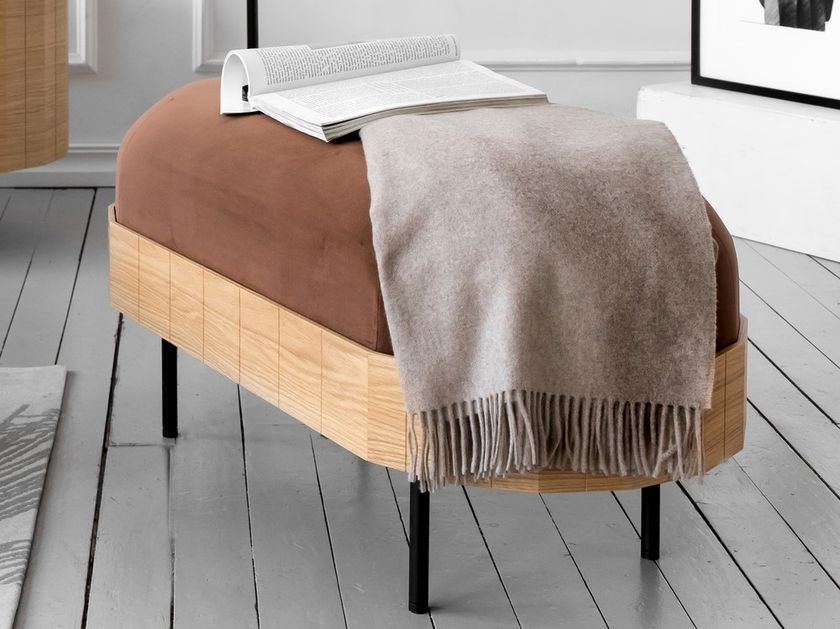 R&M Furnishers Empire - Pouf ottomano in velluto felpato, con chiodi in cristallo, poggiapiedi ottomano con contenitore, tavolino da caffè imbottito Chester, panca portaoggetti