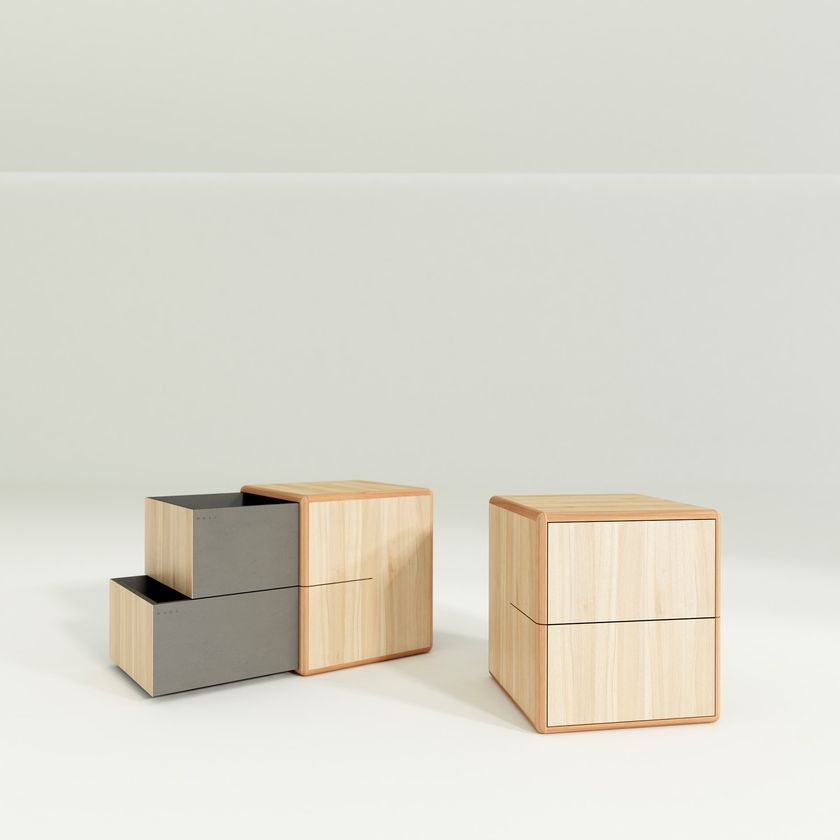 ARCA | Rectangular bedside table Rectangular wooden bedside table with ...