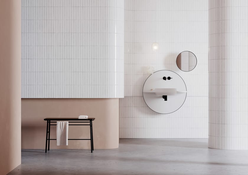 ARCO S by Ex.t - Specchio rotondo con mensola da parete - 4