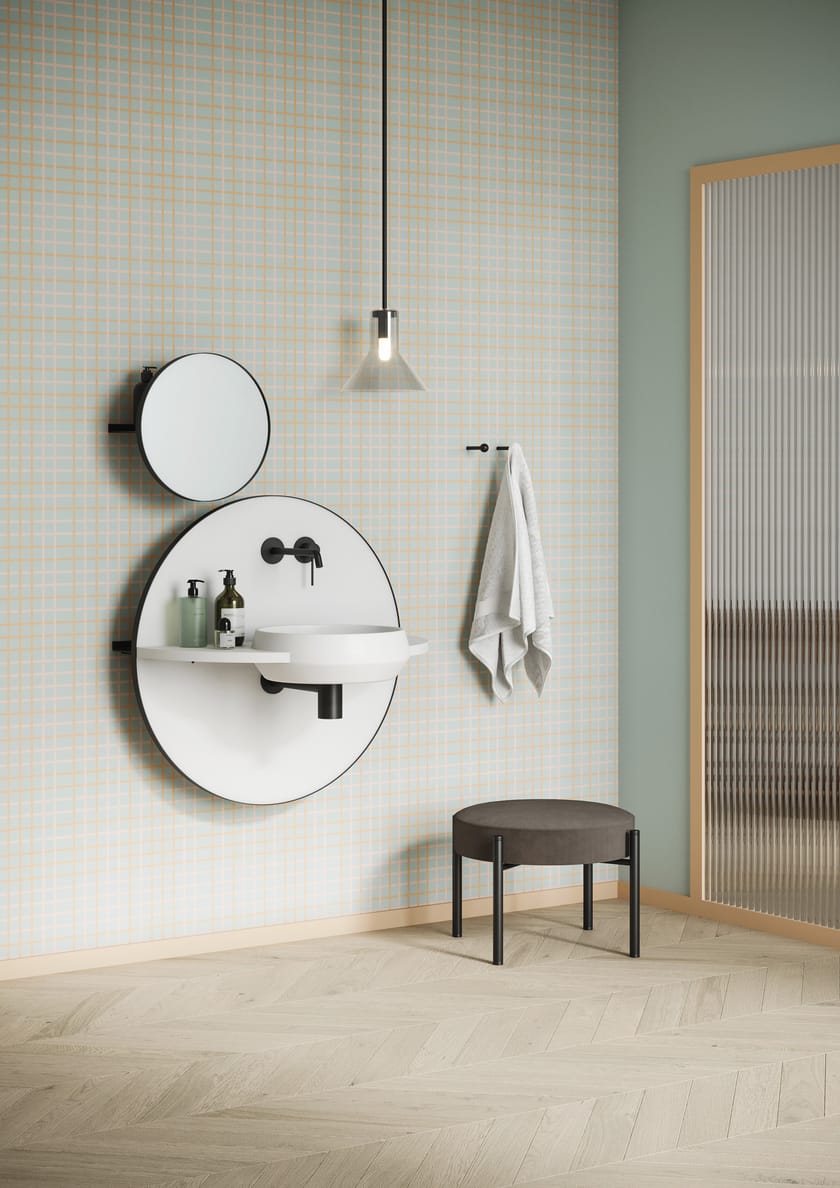 ARCO S by Ex.t - Specchio rotondo con mensola da parete - 6