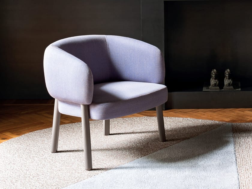 ARETHA Fabric easy chair with armrests By BROSS design Monica Armani