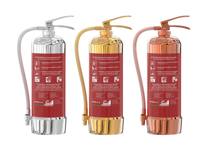POWDER FIRE EXTINGUISHER SILVER Extintor By ARQ Luxury Extinguishers