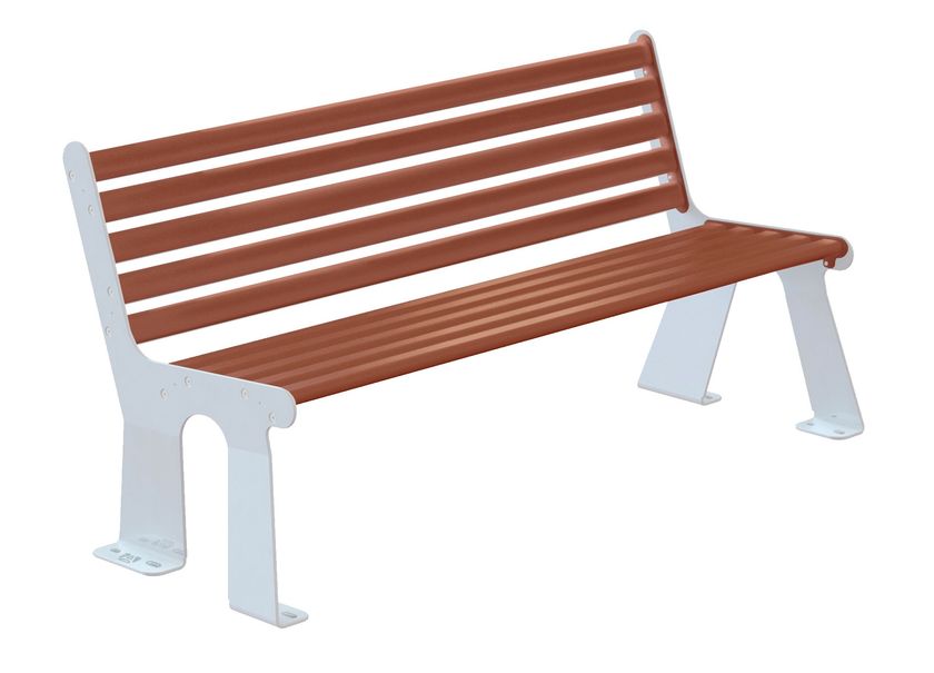 Powder coated steel Bench with back ARS 005 bicolor Essential ...
