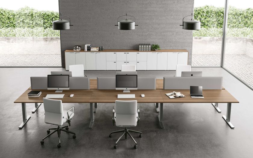 FUNNY - TSQUARE LEG Melamine office desk / meeting table By About Office