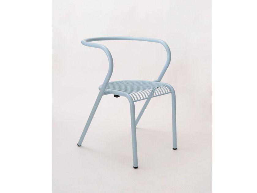 5008 OSAKA Stackable metal garden chair with armrests By Adico