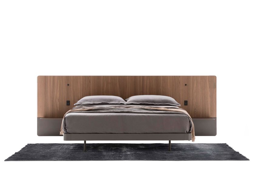 HOMES: Inside + Out Struttura Letto Matrimoniale Evadne In Velluto A Coste Con Testiera Trapuntata – Doghe Incluse - 4