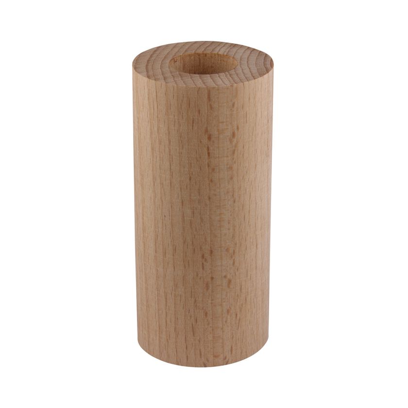 Portalampada Cilindro In Legno Made In Italy: Bianco, Naturale O Wenge, H 80mm Con Serracavo