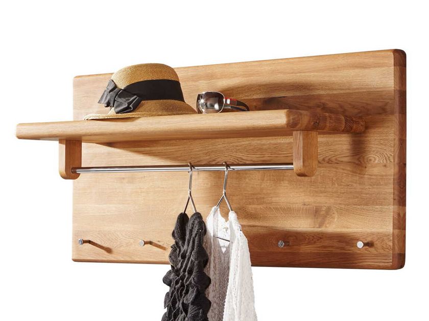 Roundhill Furniture Arles Appendiabiti In Piedi – Metallo Con Ganci In Legno – Base Rotonda – Finitura Bianca Con Accenti Rovere – 190 Cm Di Altezza