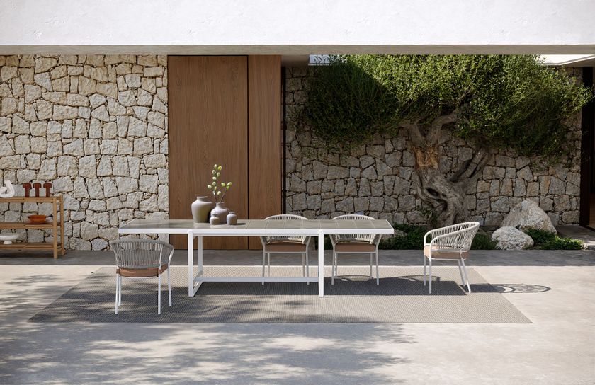 CAPRI Rectangular porcelain stoneware garden table By Atmosphera
