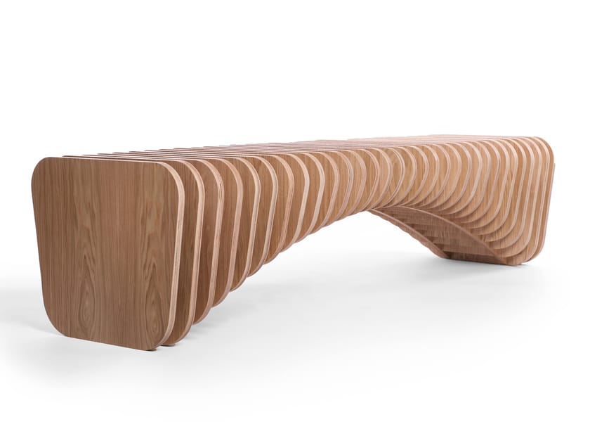 B Wood veneer bench seating By ODESD2 design Svyatoslav Zbroy