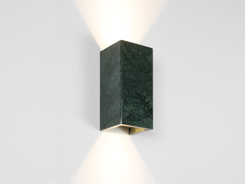 Lámpara de pared de mármol Verde Guatemala con luz directaindirecta