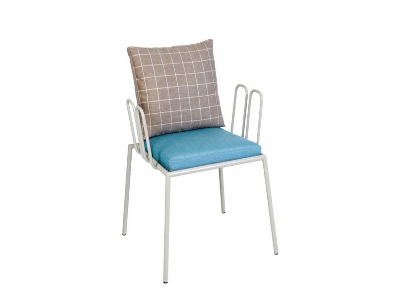 Hespéride Sedia Da Giardino Impilabile Phuket In Acciaio - Colore Ocra - Design Moderno Per Esterno
