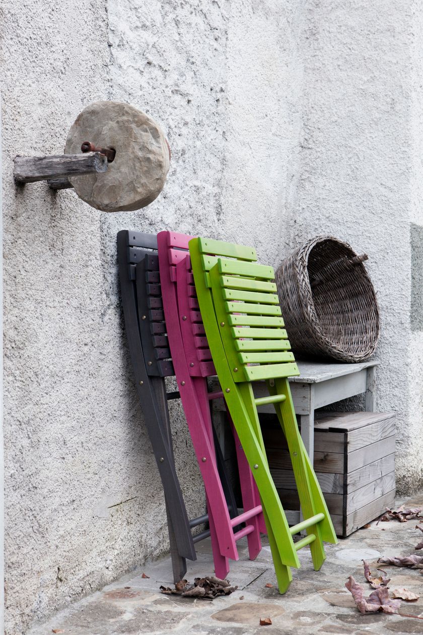Karn Dondolina - Sdraio A Dondolo Pieghevole In Legno Di Faggio Per Giardino Con Cuscino UV - Made In Italy