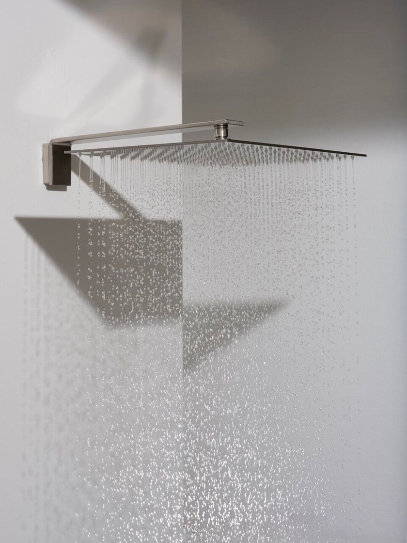 NearMoon Soffione Doccia Quadrato A Pioggia 40x40 Cm Con Braccio Da 50 Cm, In Acciaio Inox 304, Colore Oro, Design Sottile