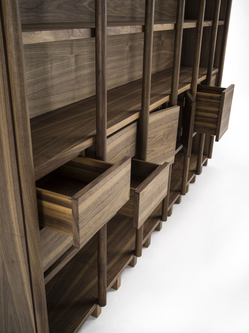 Grande Bibliothèque En Bois Massif Sur Mesure - 15 étagères - 223x245x40cm