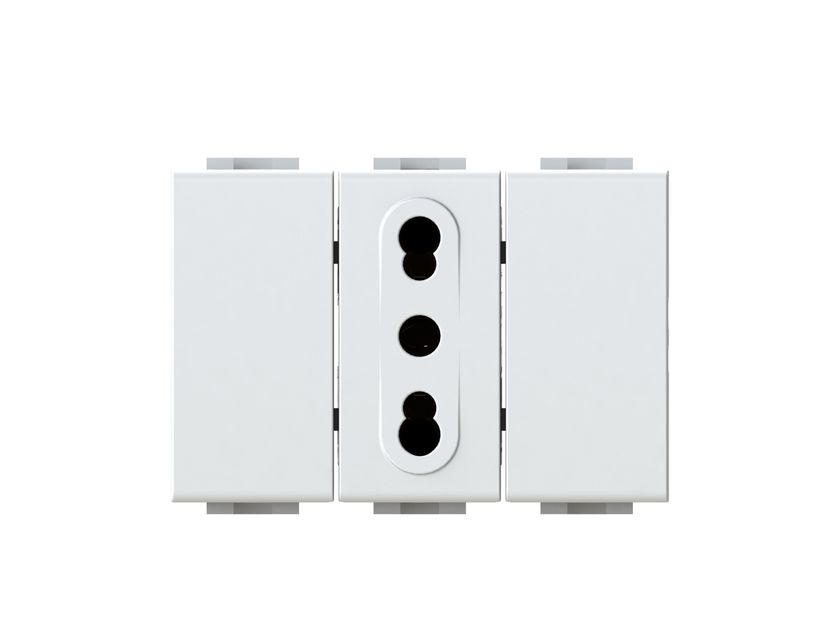 4box Bitappo Presa Bipasso 10/16A + 2 Copriforo - Compatibile Bticino Matix, Bianco, Senza Utensili
