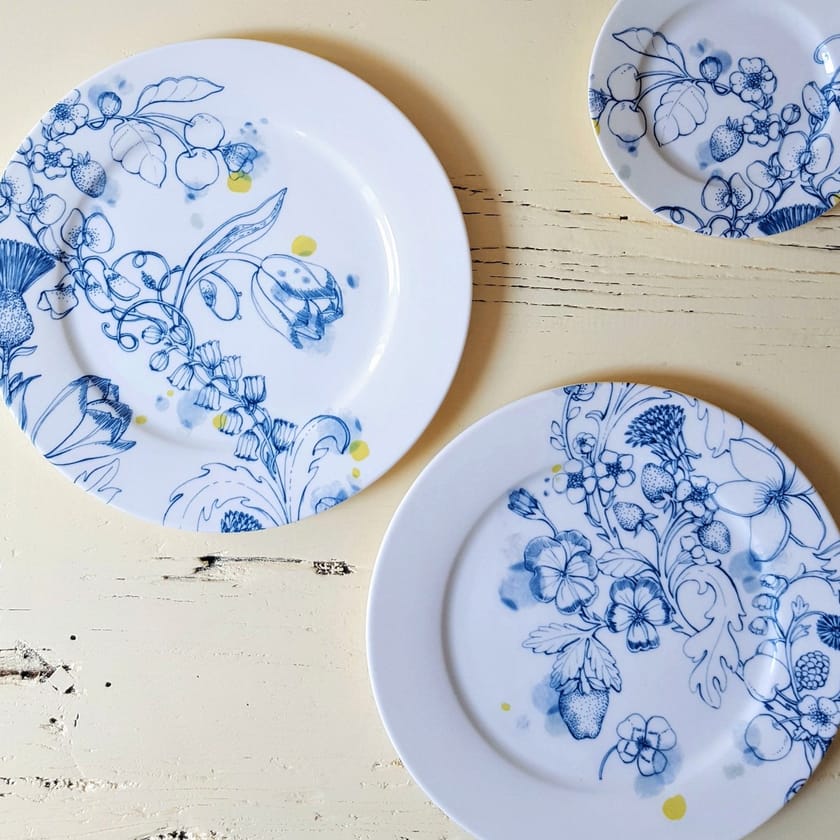 Porcelain dinner plate BLUE SUMMER DINNER PLATE "B" Blue Summer