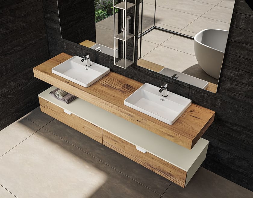 BLUES 4.13 by BMT - Mobile lavabo doppio con pensile - 2