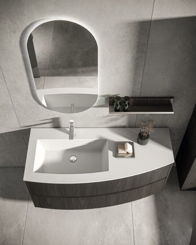 MOON 01 by BMT - Mobile lavabo sospeso con specchio - 2