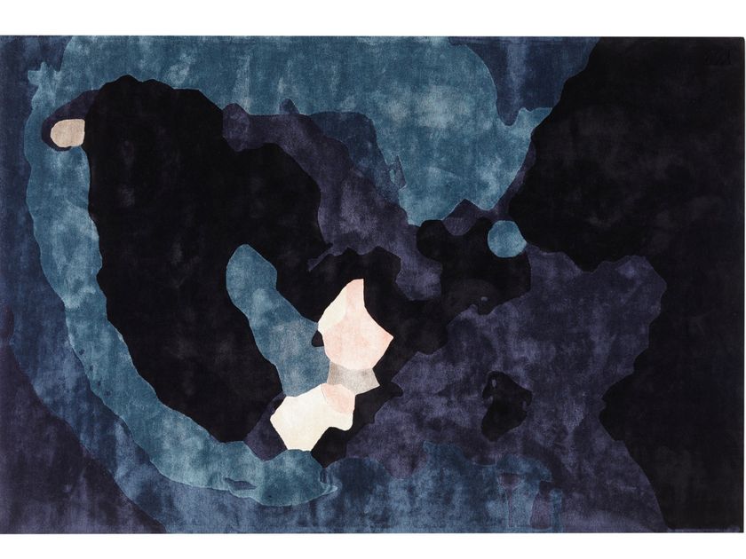 Handmade rectangular wilk silk rug BORNEO By Diacasan Edition design ...