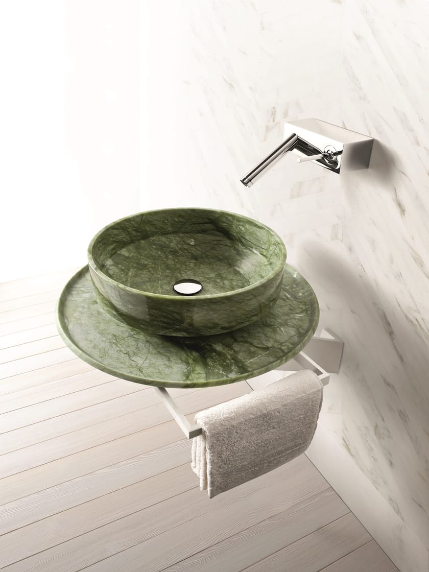 NABHI Countertop round marble washbasin By Kreoo design Enzo Berti
