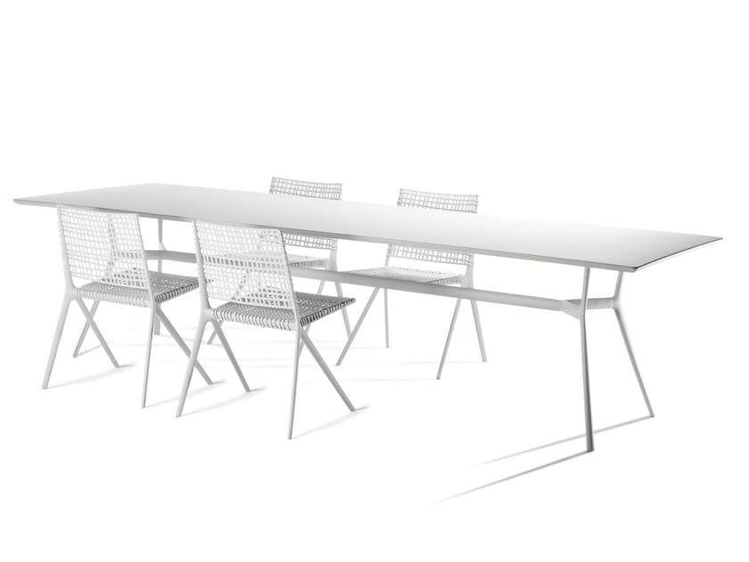 Rectangular powder coated aluminium garden table BRANCH Rectangular