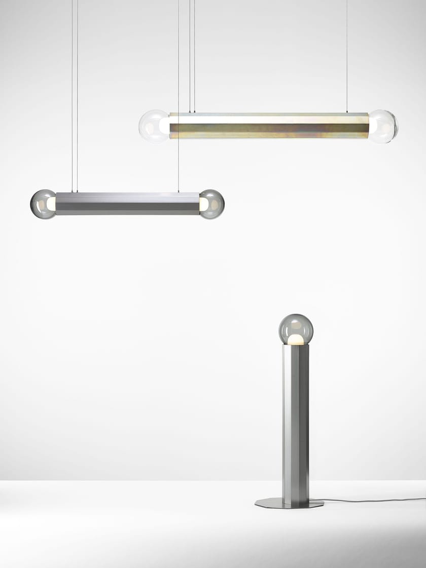 PRISMA DOUBLE by BROKIS - Lampada a sospensione a LED in vetro soffiato e metallo - 21