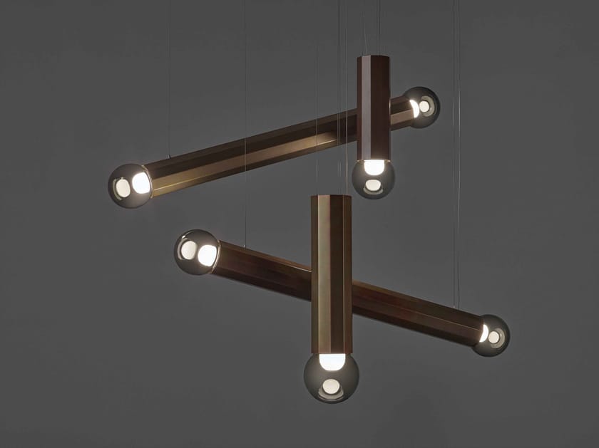 PRISMA DOUBLE by BROKIS - Lampada a sospensione a LED in vetro soffiato e metallo - 13
